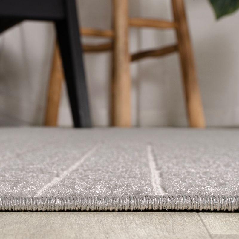JONATHAN Y Odense High-Low Minimalist Angle Geometric Gray/Ivory 4 ft. x 6 ft. Indoor/Outdoor Area Rug