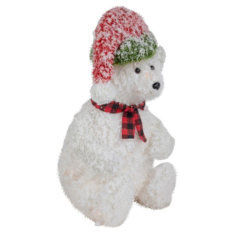 Northlight Lighted Snowy Polar Bear Outdoor Christmas Decoration - 21" - Warm White