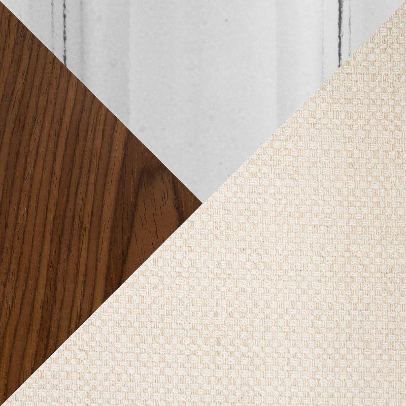 Set of 2 Elisa Adjustable Barstools Chrome/Walnut/Cream - LumiSource: Swivel, Footrest, Mid-Century Design