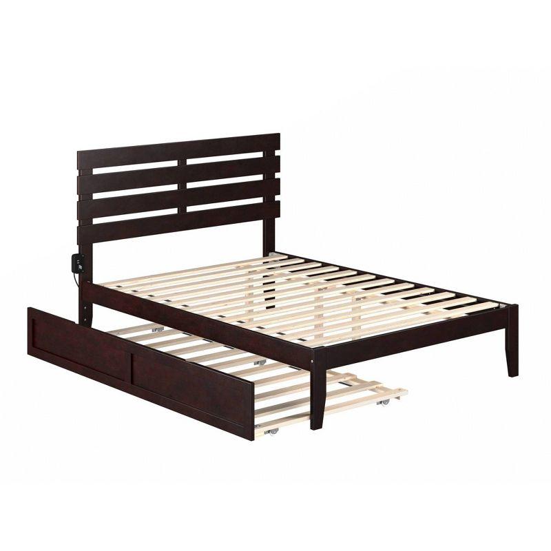 Full Oxford Bed with Twin Trundle Espresso - AFI: Solid Hardwood, No Box Spring Required