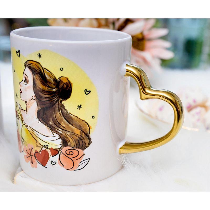 Silver Buffalo Disney Beauty and the Beast Sculpted Handle Mug Set | Each Holds 14 Ounces