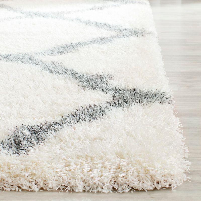 Montreal Shag SGM866 Power Loomed Area Rug - Ivory/Grey - 4'x4' - Safavieh.