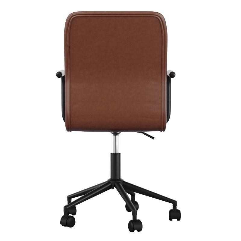 Hargrove Taytum Mid-Back Swivel Faux Leather Desk Chair with Padded Seat and Arms by Martha Stewart