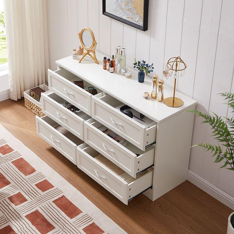 6 Drawer Dresser, Chest Of Drawers, Floor Storage Drawer Cabinet, Wood Chest Of Drawers Anti-tip Device White