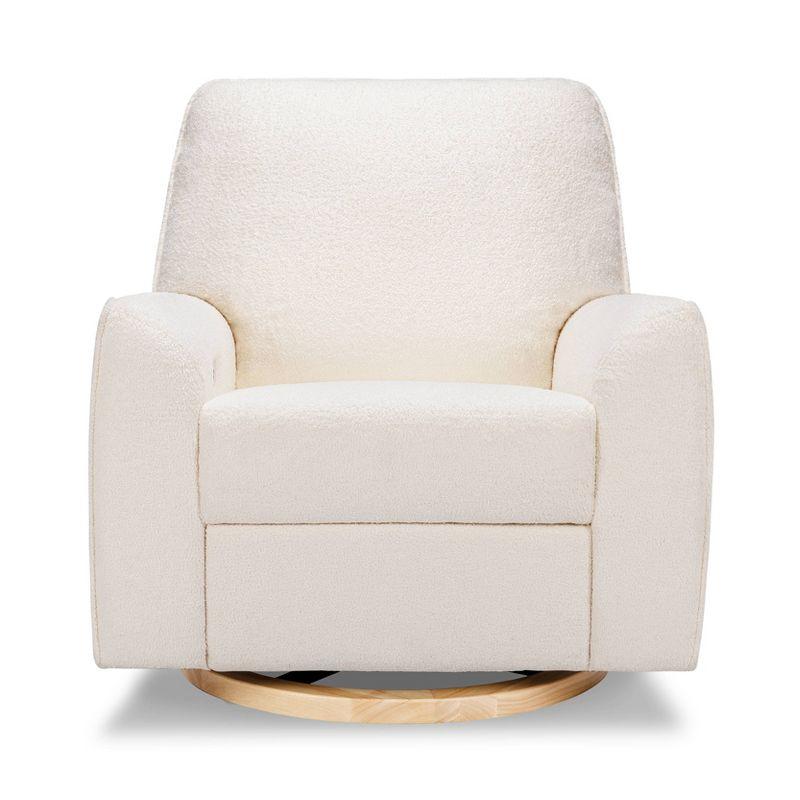Babyletto Sunday Performance Chantilly Fleece Nursery Power Glider Recliner Chair with Light Wood Base