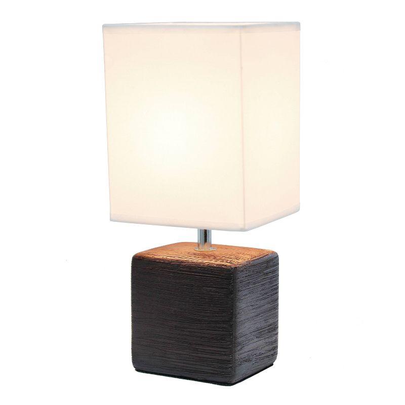 Petite Faux Stone Table Lamp with Fabric Shade - Simple Designs