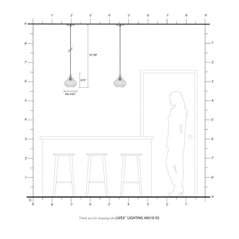 Livex Lighting Art Glass 1 - Light Pendant in  English Bronze