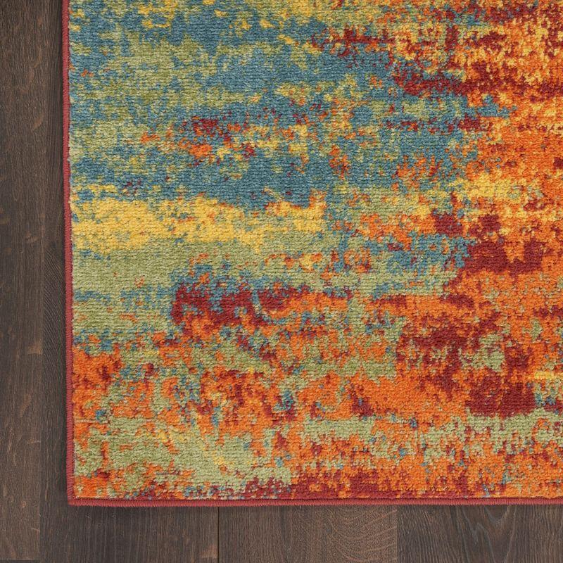 Nourison Essentials Abstract Indoor Outdoor Rug Flame 4' x 6'