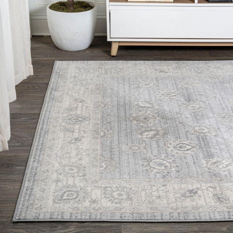 3' X 5' Modern Persian Vintage Moroccan Traditional Area Rug, Light Gray - JONATHAN Y