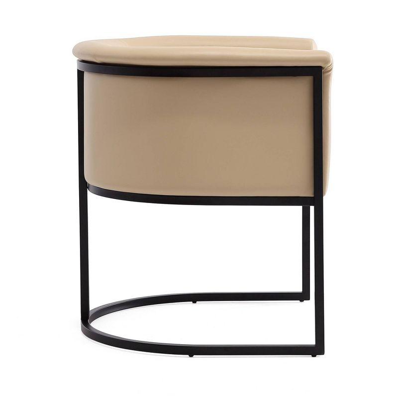 Manhattan Comfort Cosmopolitan Faux Leather Dining Chair Tan: Art-Deco, Metal Frame, No Assembly Required
