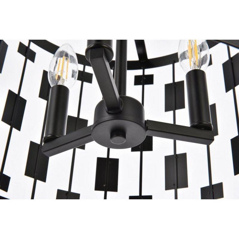 Elegant Lighting Levante 3 lights pendant in black