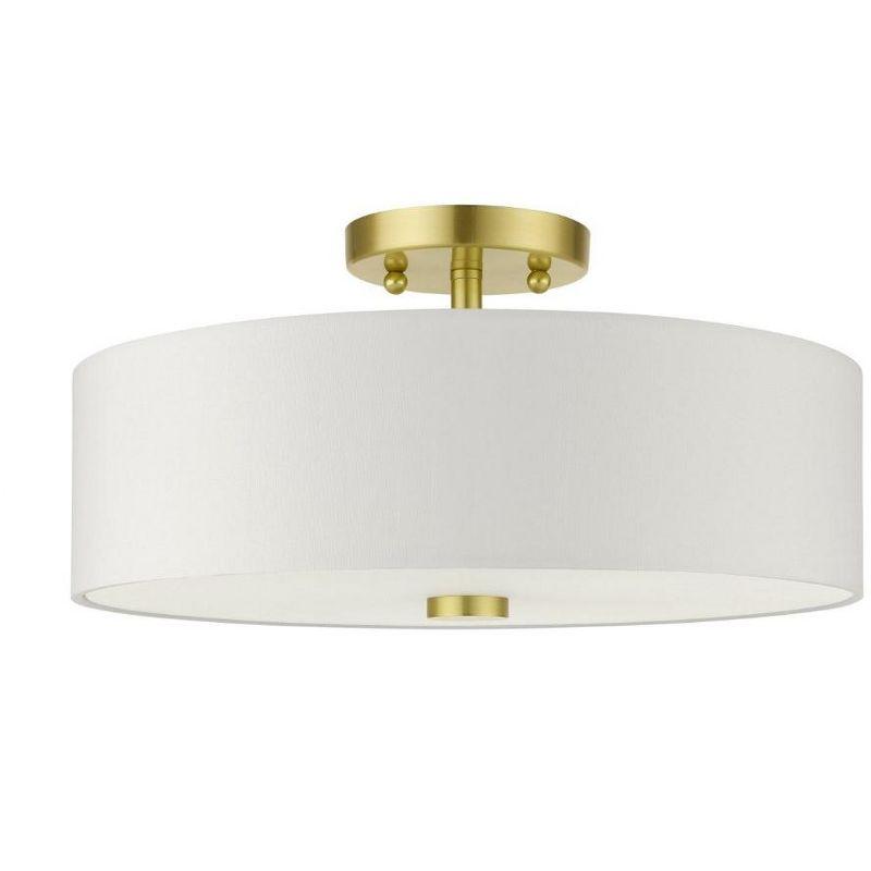 Livex Lighting Meridian 3 - Light Semi-Flush Mount in  Satin Brass