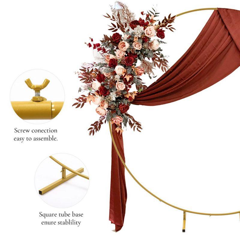 6.6 FT Round Backdrop Stand Wedding Arch for Ceremony Metal Balloon Arch Stand Indoor Outdoor for Birthday, Wedding Decoration