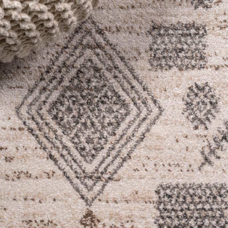 8'x10' Bhalil Berber Diamond Geometric Area Rug, Beige/Gray - JONATHAN Y