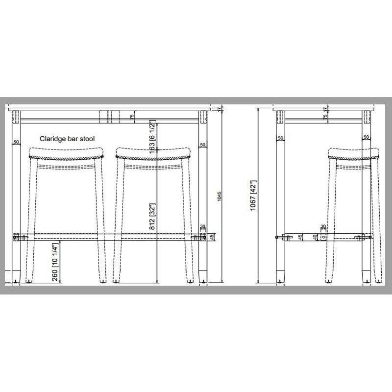 42" Claridge Modern Bar Height Pub Table Walnut - Linon: Rubberwood Base, MDF Top, Seats 4
