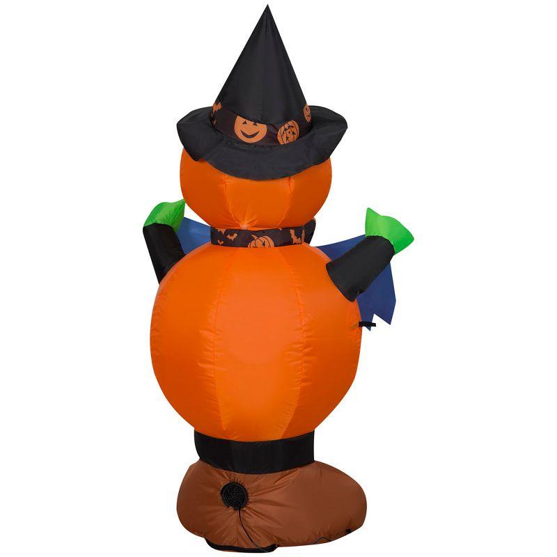 Gemmy Airblown Inflatable Pumpkin Witch , 4 ft Tall, Multi