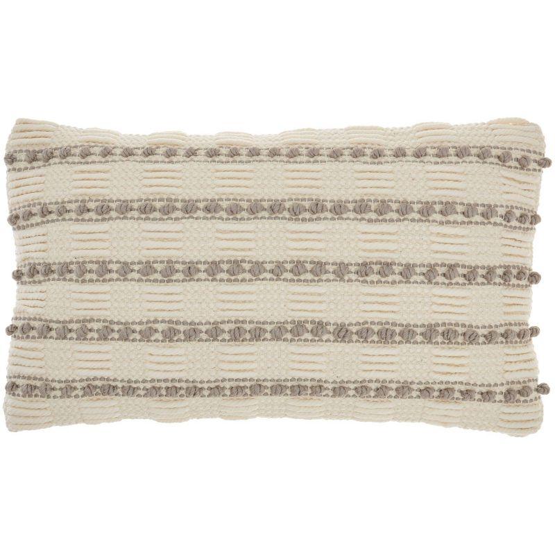 Mina Victory GC384-012020 Textured Cotton Blend Throw Pillow