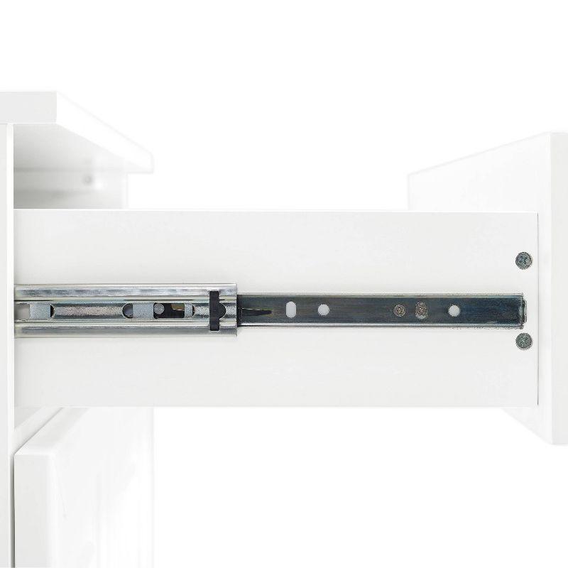 Crosley Stanton Storage Cabinet White: Traditional Farmhouse Style, 2 Adjustable Shelves, 1 Drawer