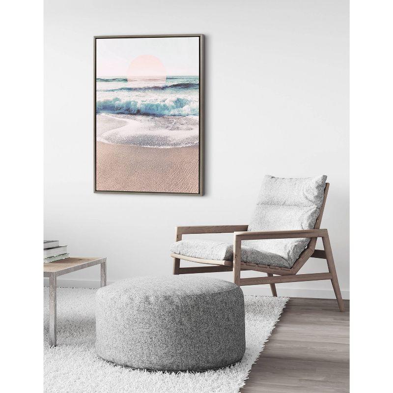 Kate & Laurel All Things Decor 28" x 38" Sylvie Sea Salt Sand and Sun Framed Canvas by Dominique Vari Gray : Coastal Beach Wall Display