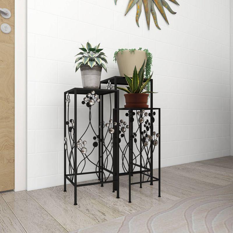 Set of 3 Modern Iron Square Plant Stands - Olivia & May