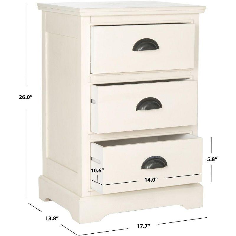 Griffin 3 Drawer Side Table - AMH5717 - White - Safavieh Couture