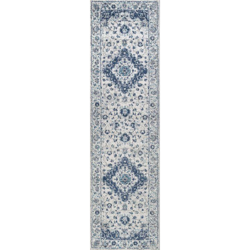 Indhira Ornate Medallion Persian Runner Rug - JONATHAN Y