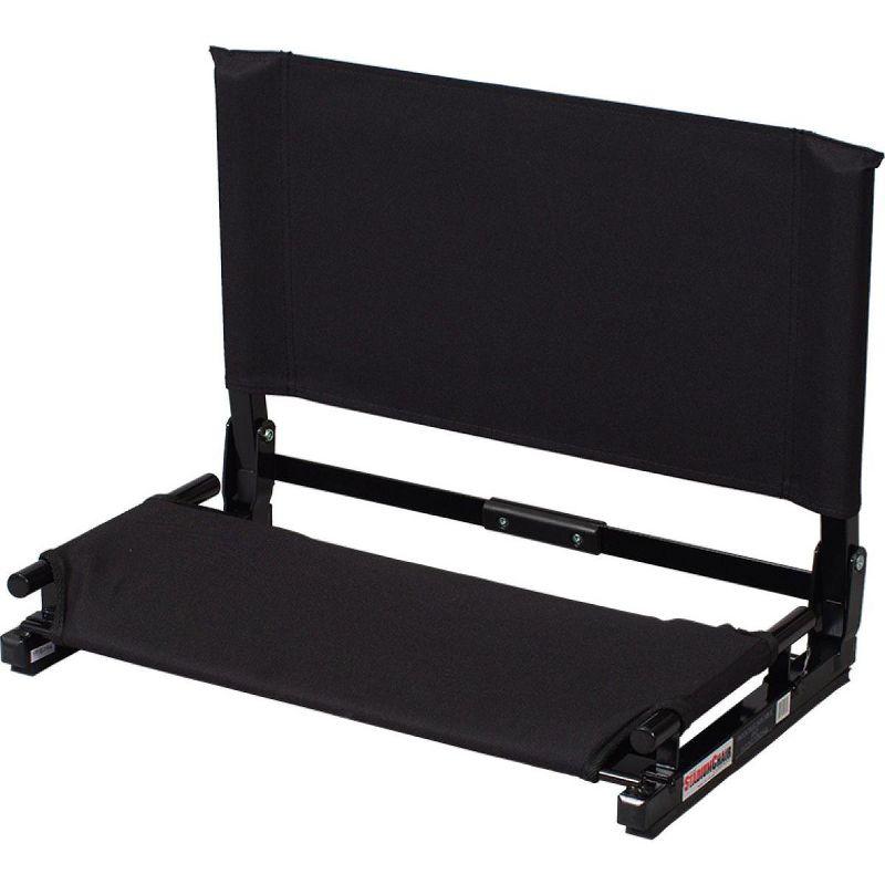 Deluxe Wide Black Canvas Folding Stadium Chair