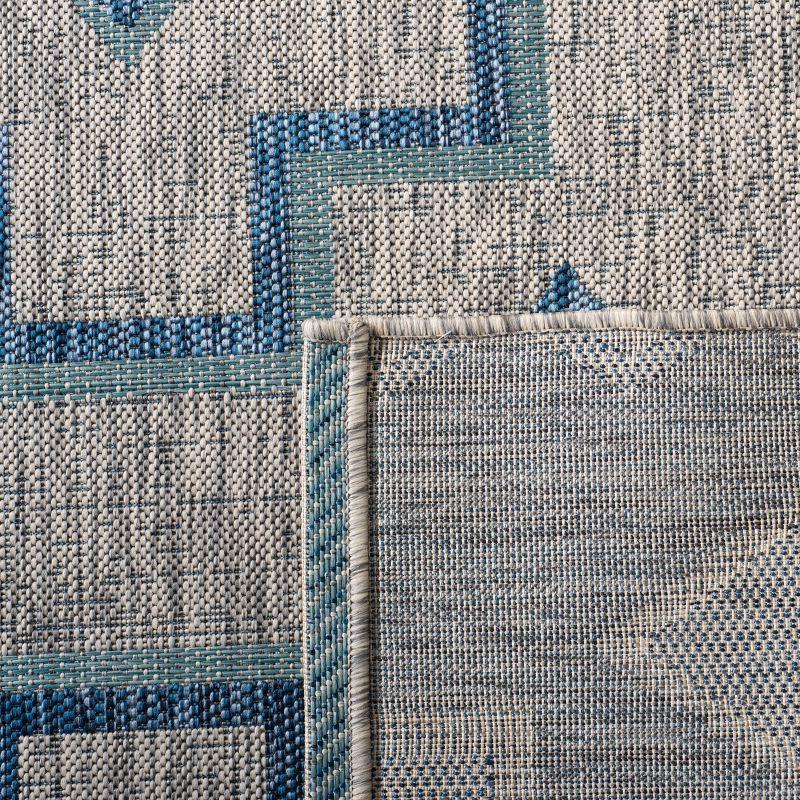 Courtyard CY8533 Power Loomed Indoor/Outdoor Area Rug - Grey/Aqua - 8'x11' - Safavieh.