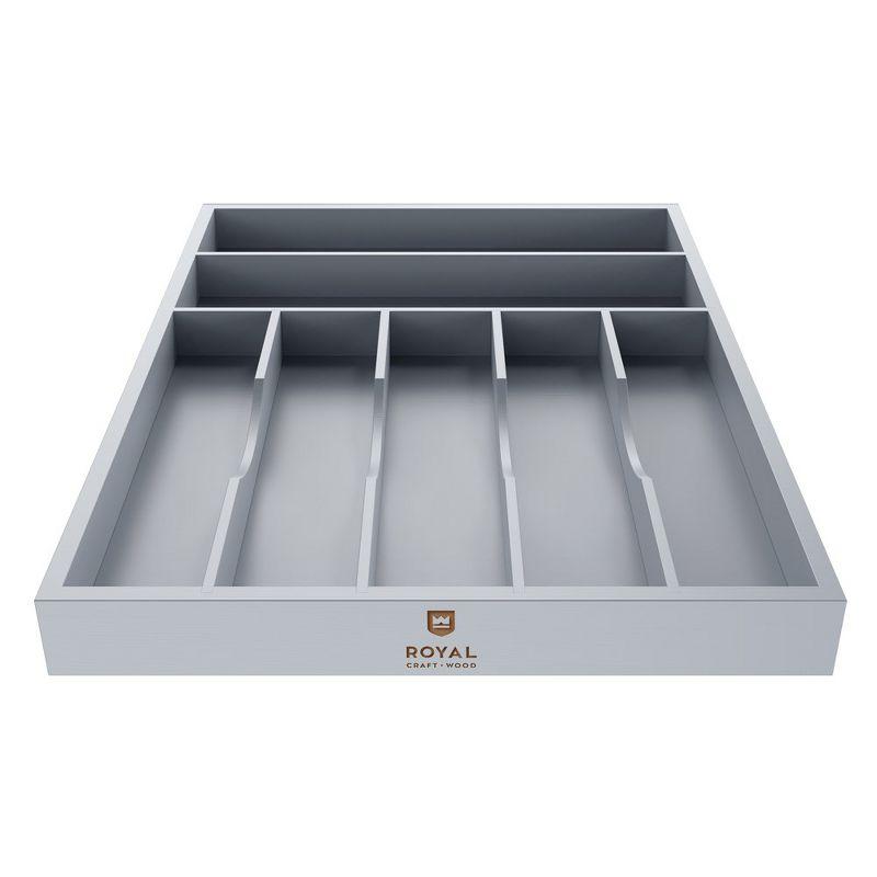 Expandable Silverware Drawer Organizer 7-9 Slots - Bamboo Utensil Organizer 17.5 x 13.5 - 20 - Royal Craft Wood