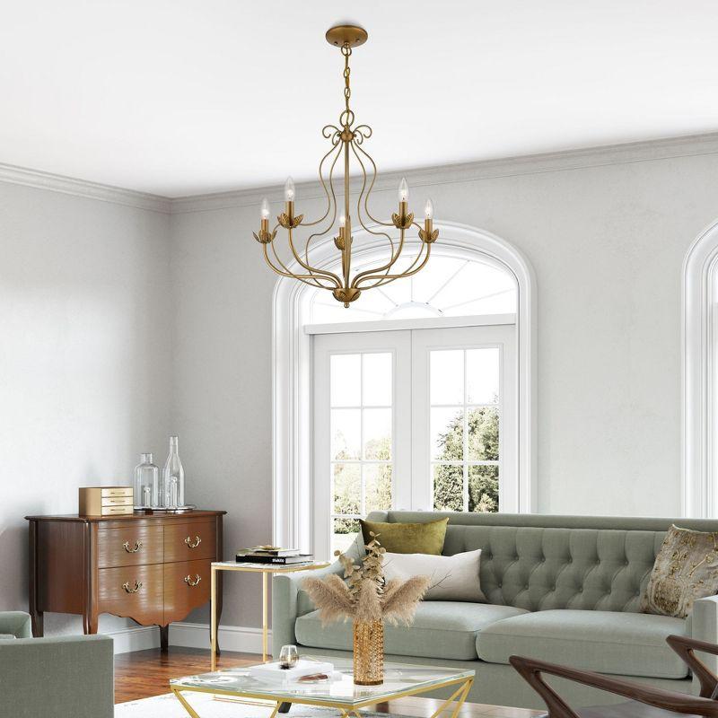 Livex Lighting Katarina 5 - Light Chandelier in  Antique Gold Leaf