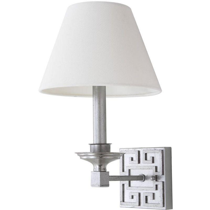 Contemporary Greek Key Silver Wall Sconce Set