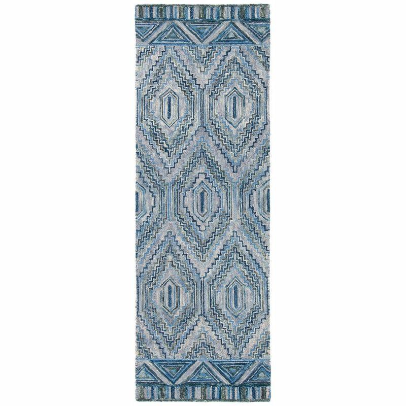 Aspen APN823 Hand Tufted Runner Rug - Grey/Blue - 2'3"x8' - Safavieh.