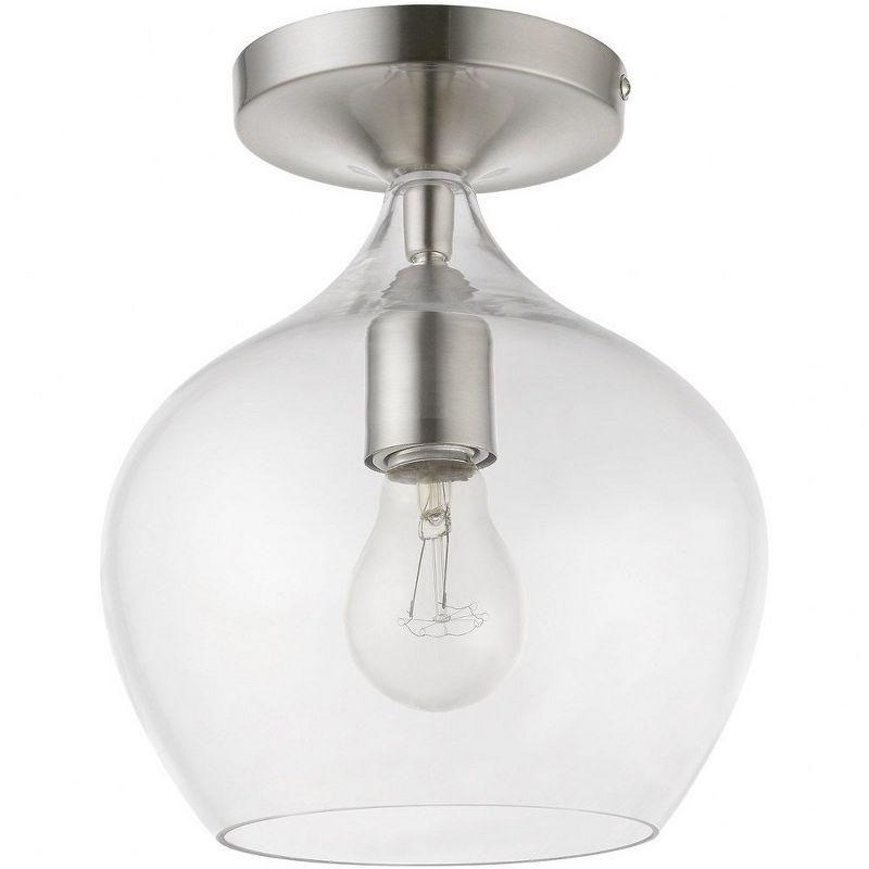 Livex Lighting Aldrich 1 - Light Semi-Flush Mount in  Brushed Nickel