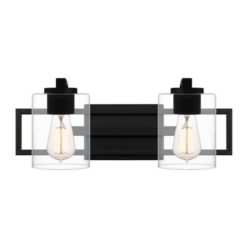 Matte Black Double Cylinder Bathroom Vanity Light