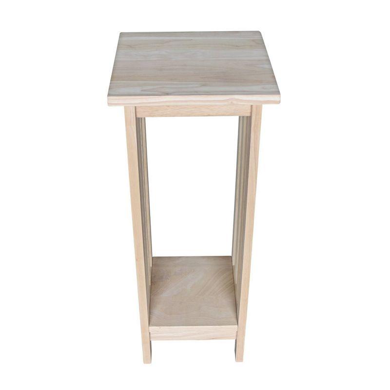 Mission Plant Stand Unfinished 30" - International Concepts: Hardwood Square Freestanding Indoor Holder