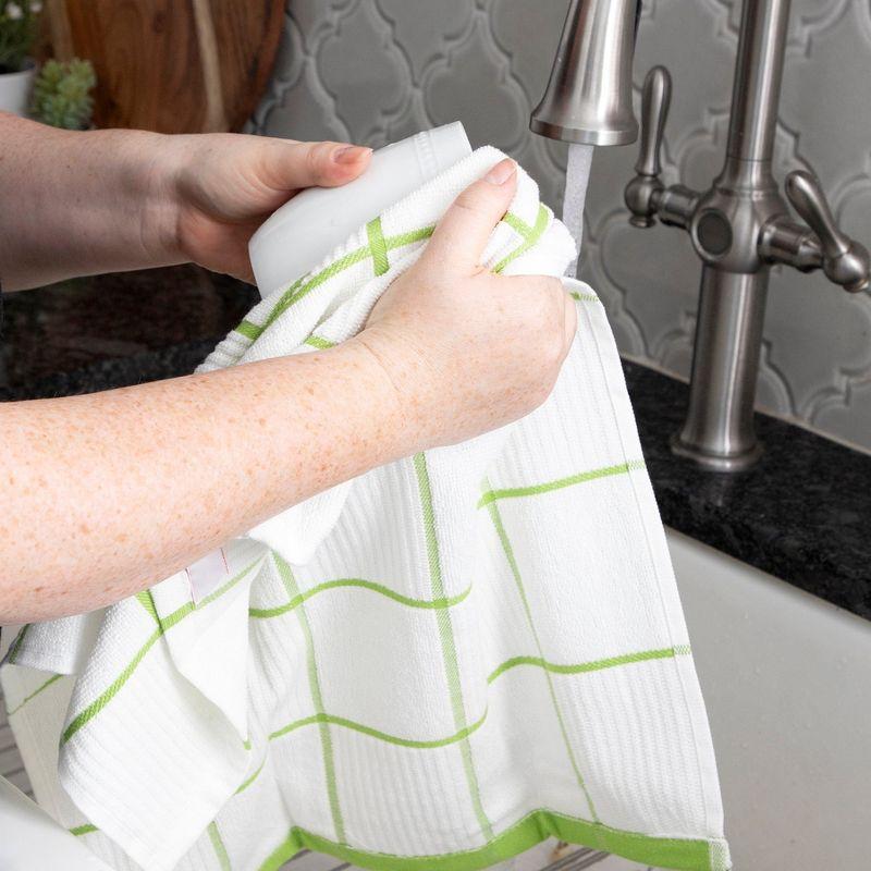 Green Cotton Terry Kitchen Towel Set, 16" x 26", 6-Pack