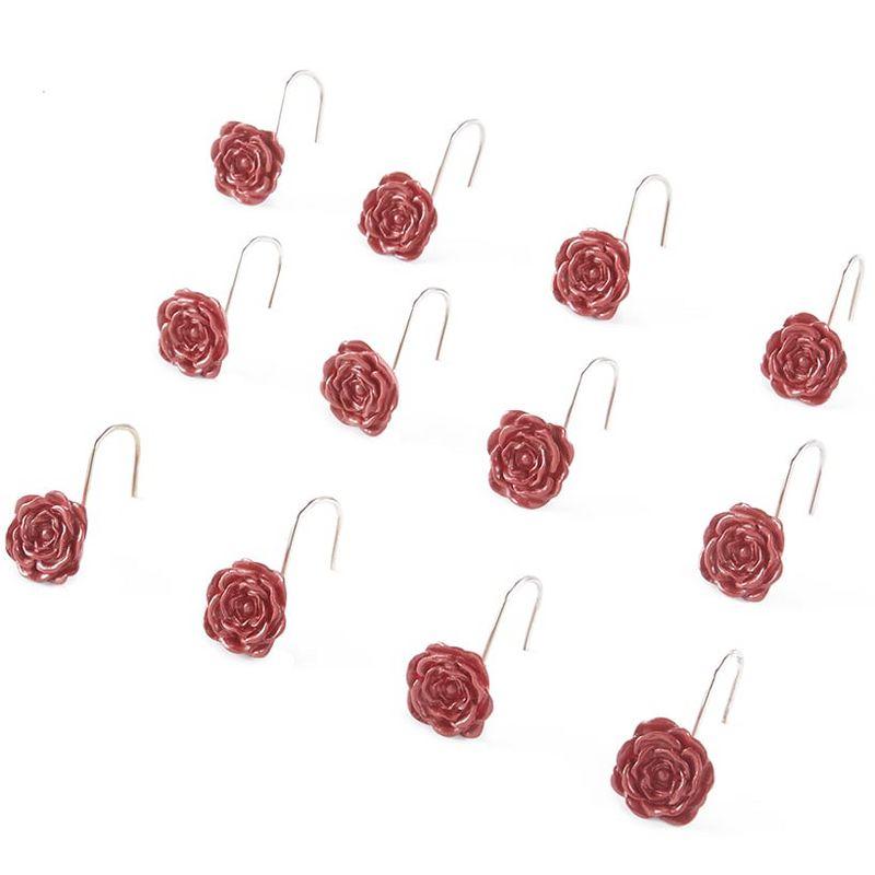 The Lakeside Collection Toile Garden Bath Collection - Set of 12 Shower Hooks