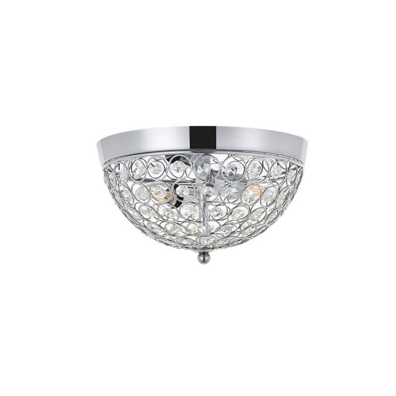 Elegant Lighting Taye 2 light Chrome Flush Mount