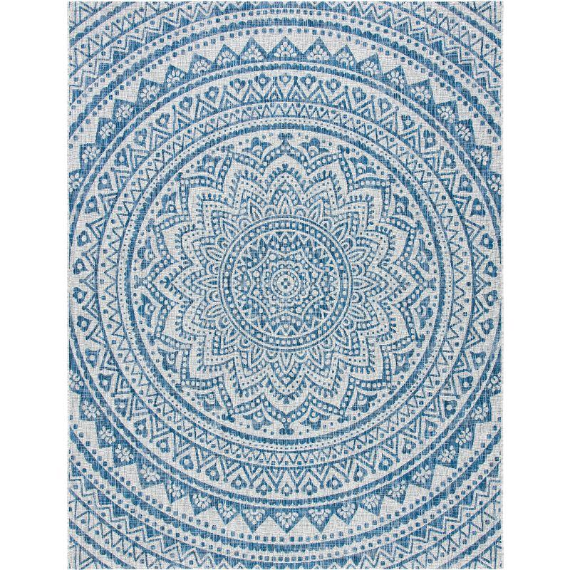 Courtyard CY8734 Power Loomed Indoor and Outdoor Area Rug - Light Grey/Blue - 8'x11' - Safavieh
