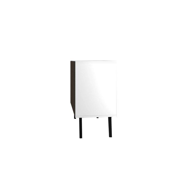 White Mid-Century Modern Double Door Side Table