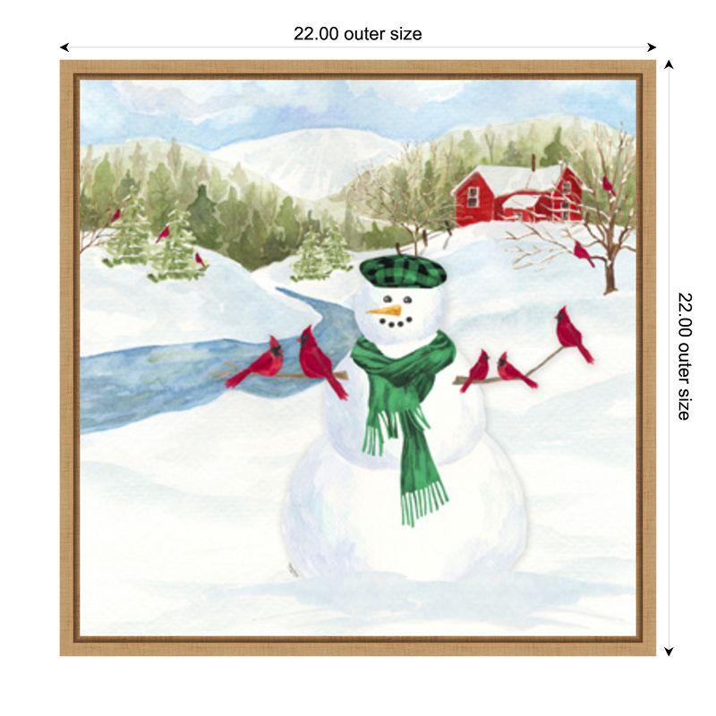 Amanti Art Snowman Christmas II by Tara Reed Canvas Wall Art Print Framed 22 x 22-in.