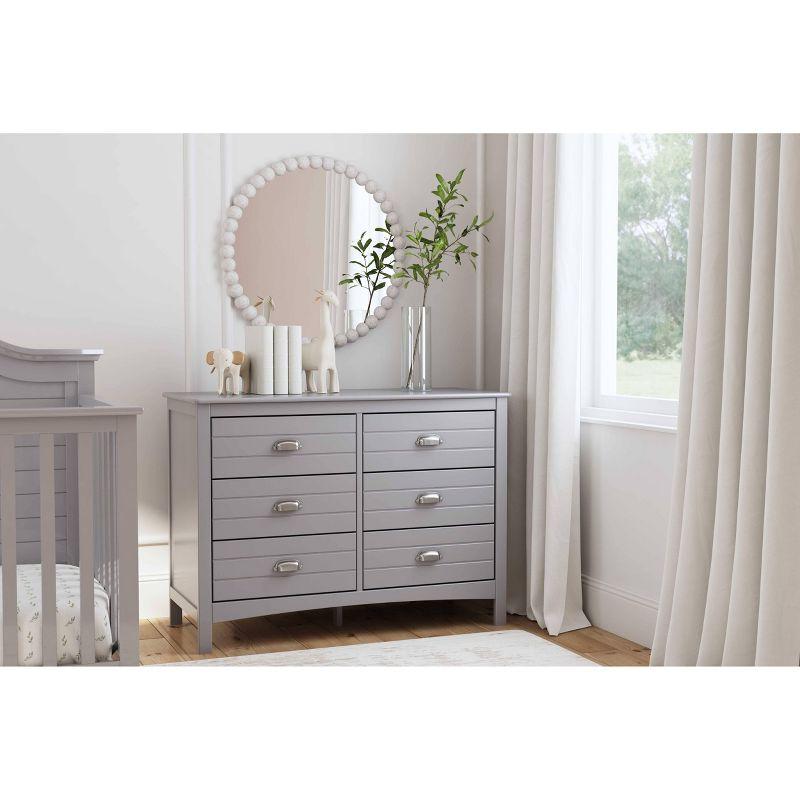 Gray Farmhouse 6-Drawer Double Dresser