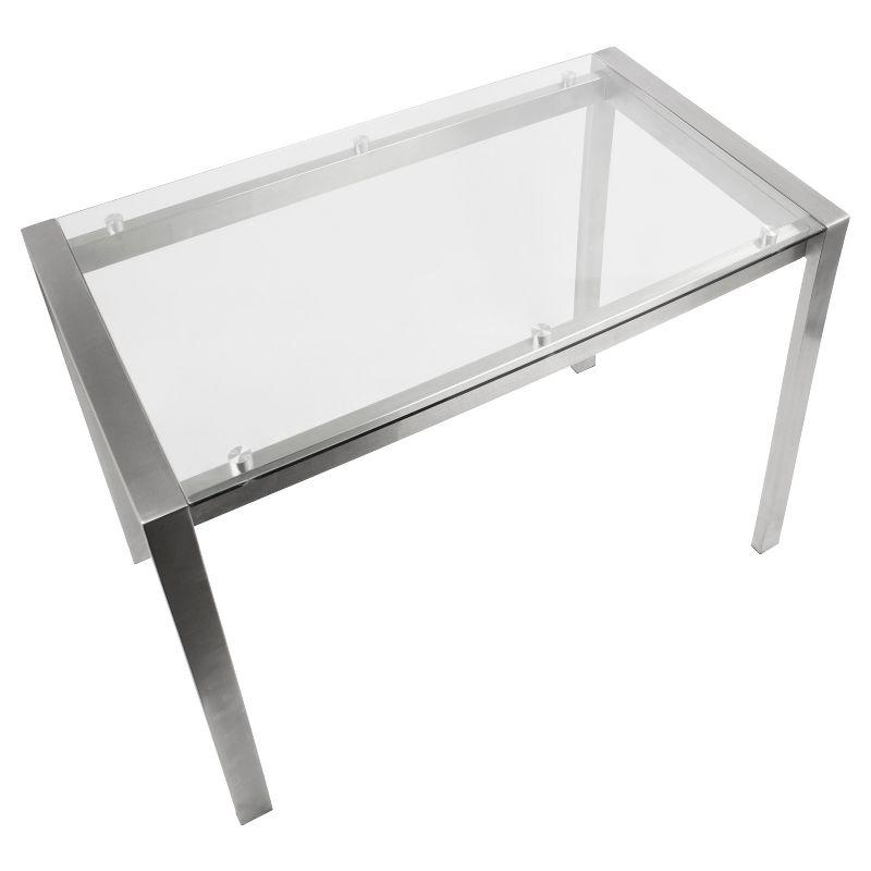 CounterHeight Table Stainless Steel - LumiSource: Contemporary Glass Top, Seats 6, Metal Frame