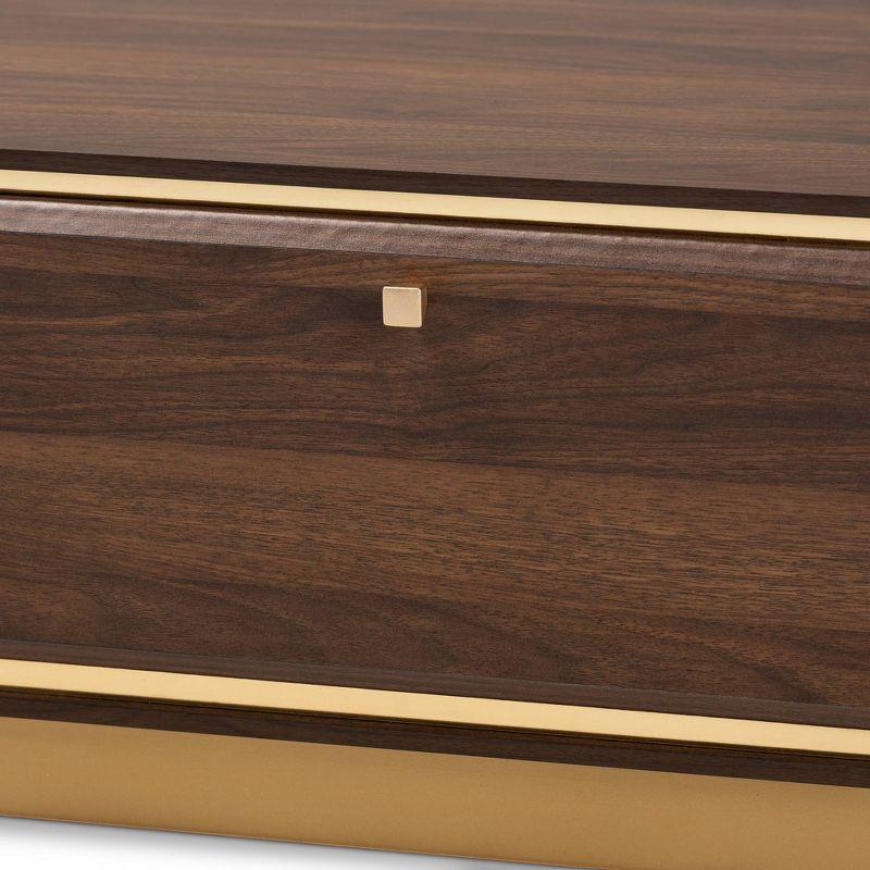 Cormac Wood and Metal 2 Drawer Coffee Table - Baxton Studio