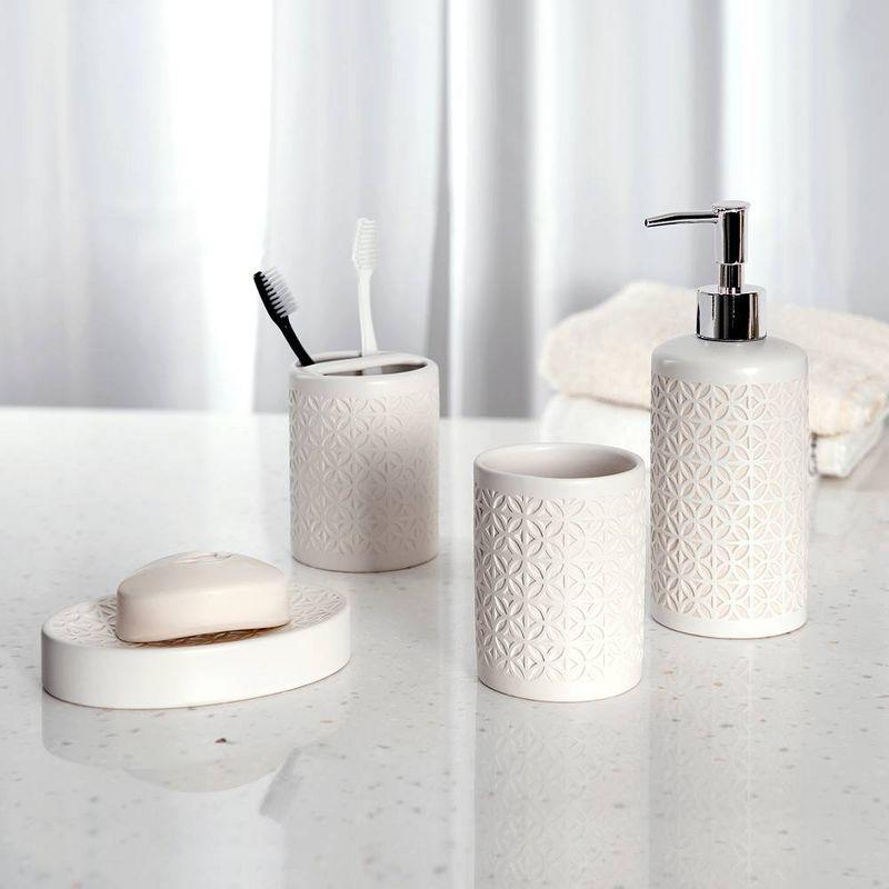 Felix Soap Dish White - Allure Home Creations: Ceramic Holder for Bathroom, Hand Wash Care