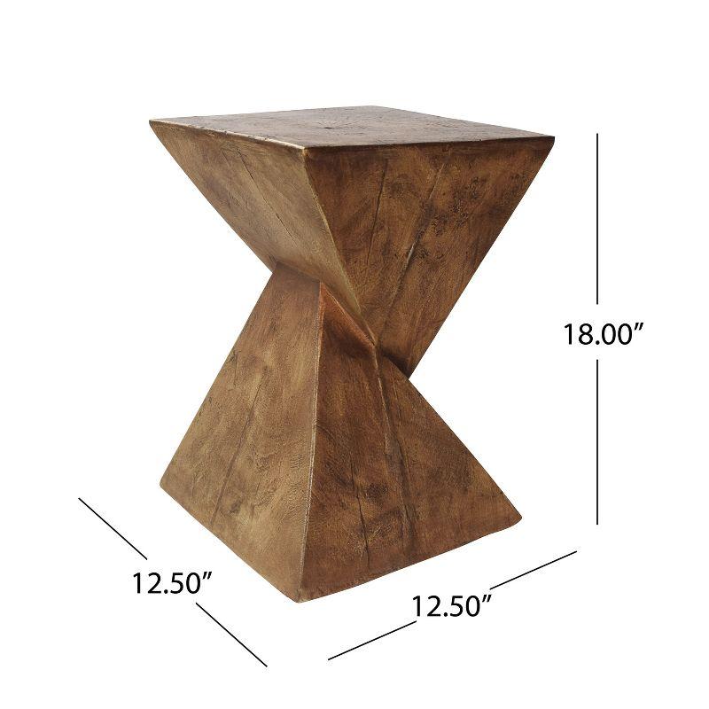 Christopher Knight Home Tess Indoor/Outdoor Geometric Lightweight Concrete Accent Table, Natural Brown