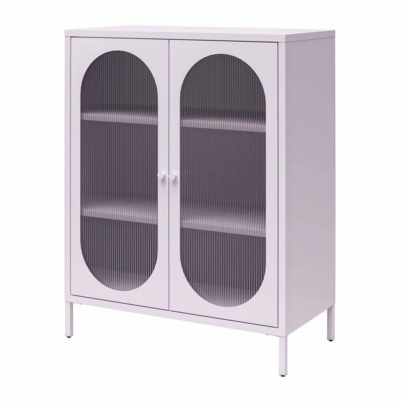 Luna 39.96'' Tall Accent Cabinet with Fluted Glass