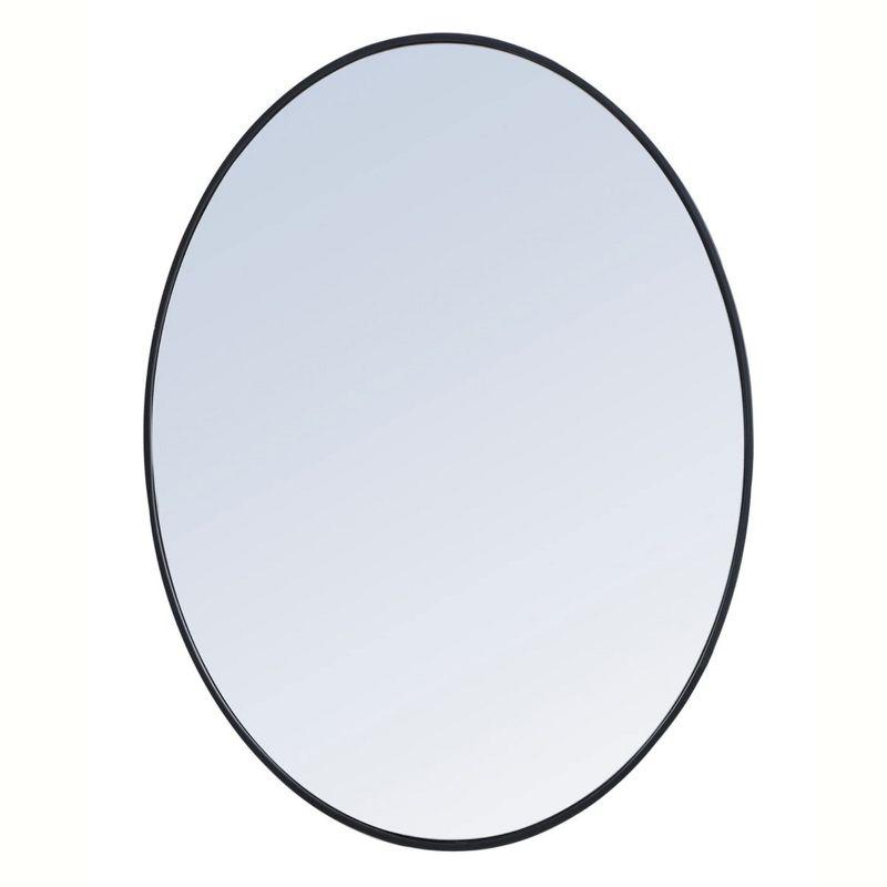 40-Inch Black Oval Metal Frame Mirror