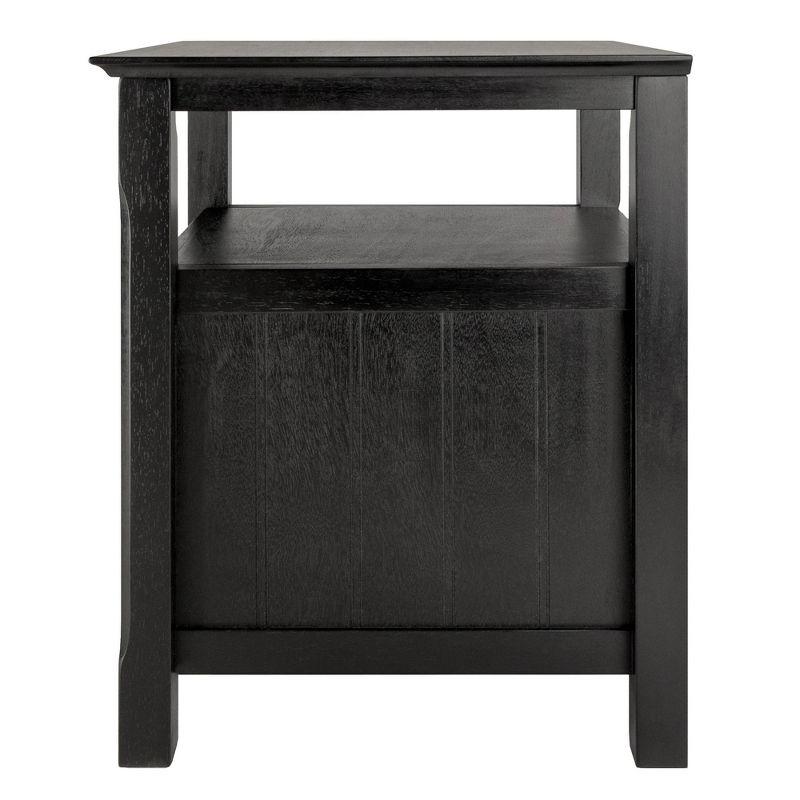 Timber Nightstand Black - Winsome: 2-Shelf Cabinet, Open Storage, Bedroom Furniture