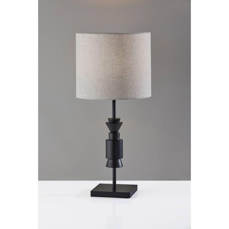 Elton Rubber Wood Table Lamp Black - Adesso: Modern Design, ETL Listed, for Living Room & Nightstand